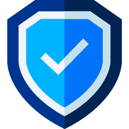 Blue shield icon with a white check mark in the center.